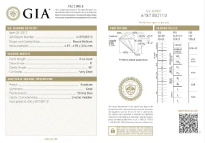 0.44 Carat Loose G/ SI1 Round Brilliant Cut Diamond GIA Certified