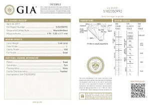 0.48 Carat Loose J/ VS2 Round Brilliant Cut Diamond GIA Certified