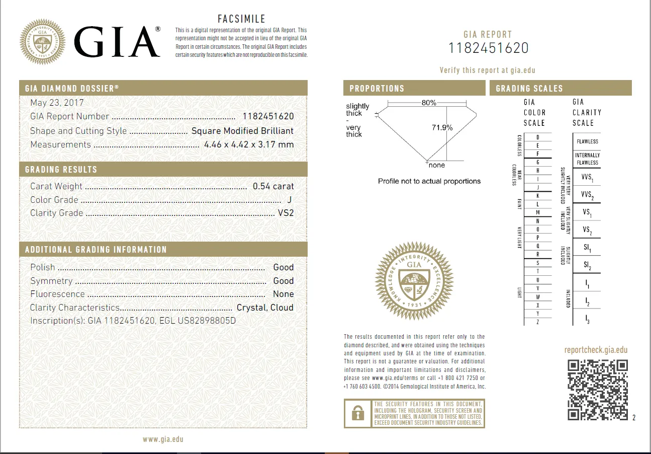 0.54 Carat Loose J/ VS2 Princess Cut Diamond GIA Certified