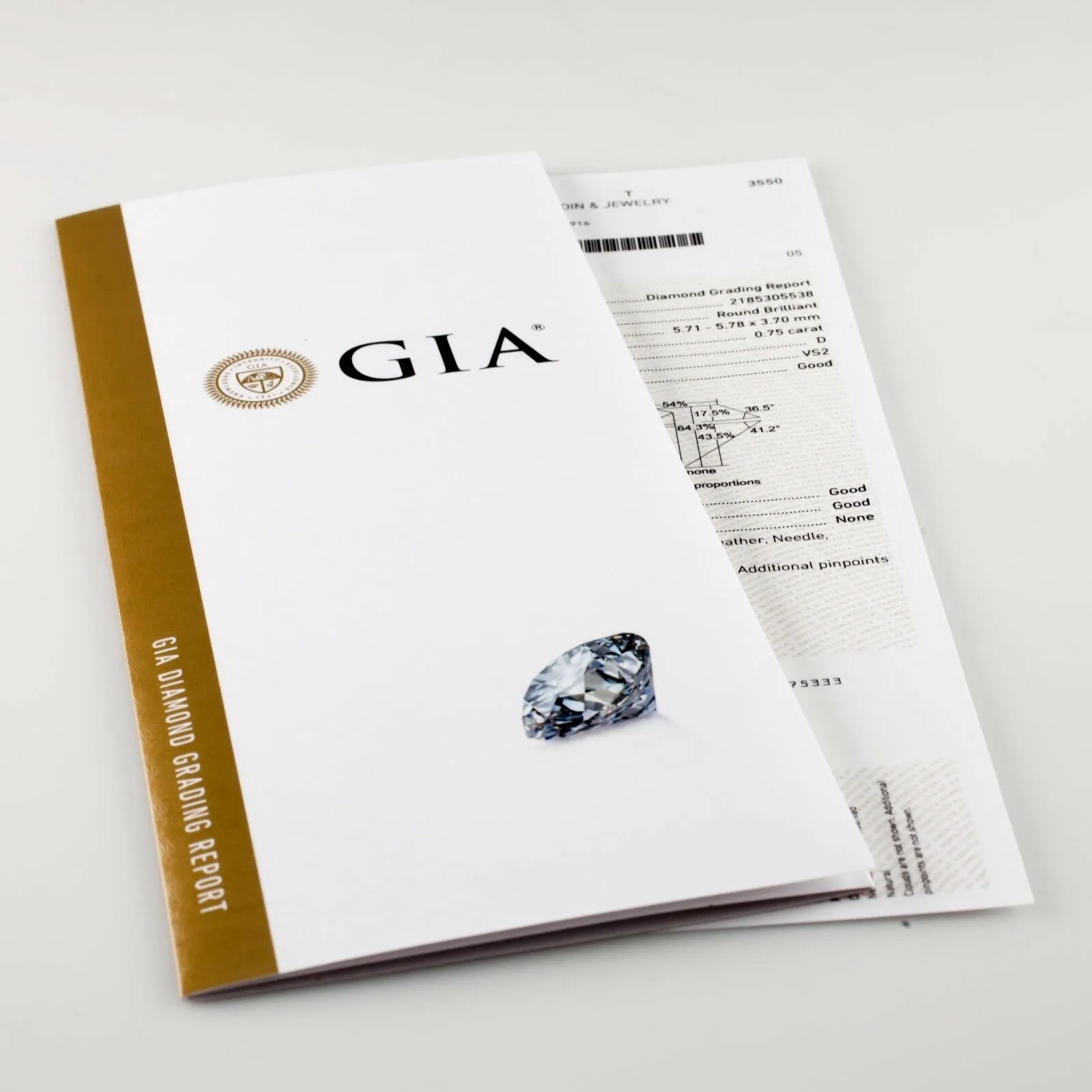 0.75 Carat Loose D / VS2 Round Brilliant Cut Diamond GIA Certified