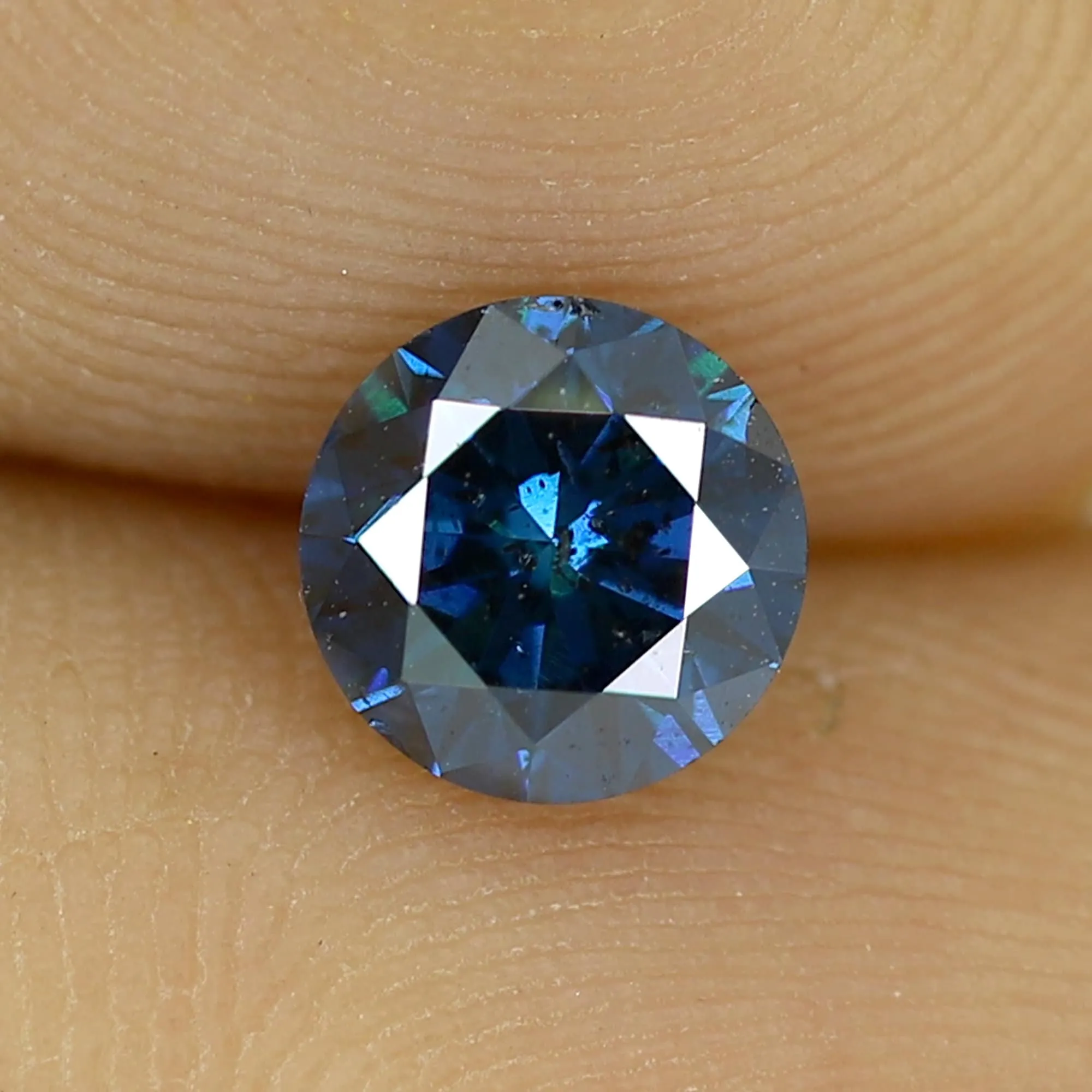 0.79ct Round Fancy Blue Brilliant Cut Loose Diamond