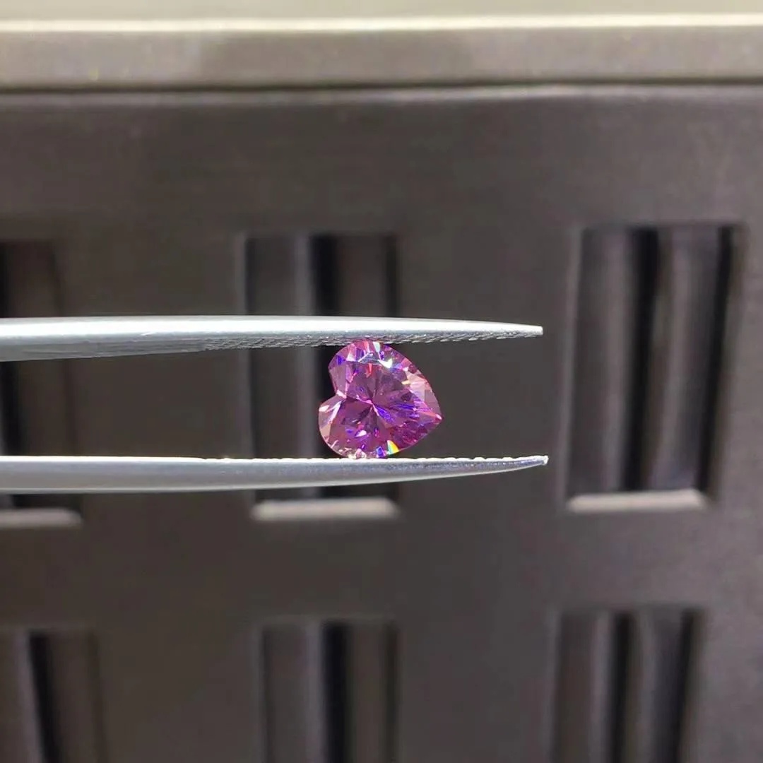 1-6ct Heart Cut Pink Loose Moissanite Stone | Heart Excellent Cut | VVS1 Loose Pink Moissanite Gemstone with Certificate