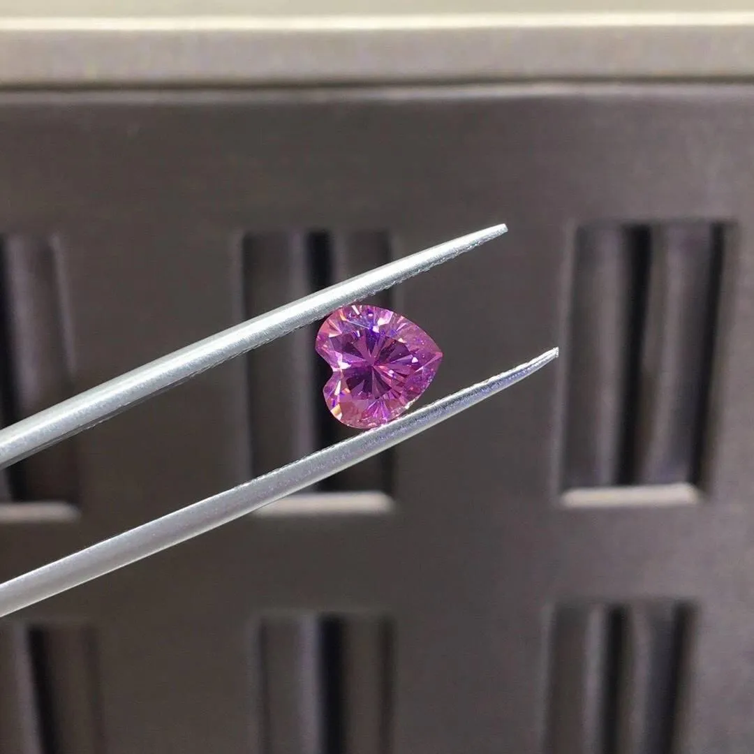 1-6ct Heart Cut Pink Loose Moissanite Stone | Heart Excellent Cut | VVS1 Loose Pink Moissanite Gemstone with Certificate
