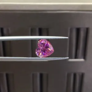 1-6ct Heart Cut Pink Loose Moissanite Stone | Heart Excellent Cut | VVS1 Loose Pink Moissanite Gemstone with Certificate