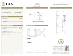 1 Carat Loose G / VS1 Asscher Cut Diamond GIA Certified