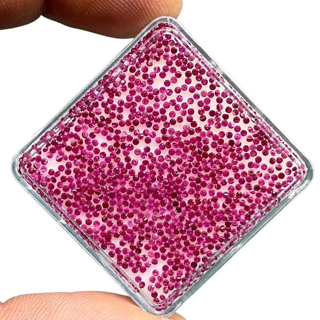 100 Pcs Natural Ruby 1mm Round Diamond Cut Loose Gemstones Wholesale Lot