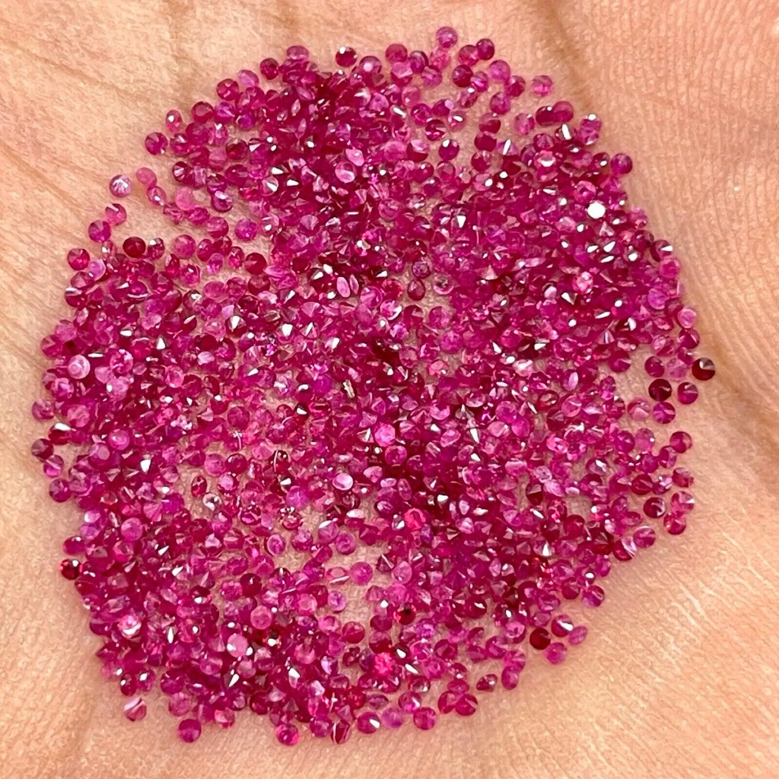 100 Pcs Natural Ruby 1mm Round Diamond Cut Loose Gemstones Wholesale Lot