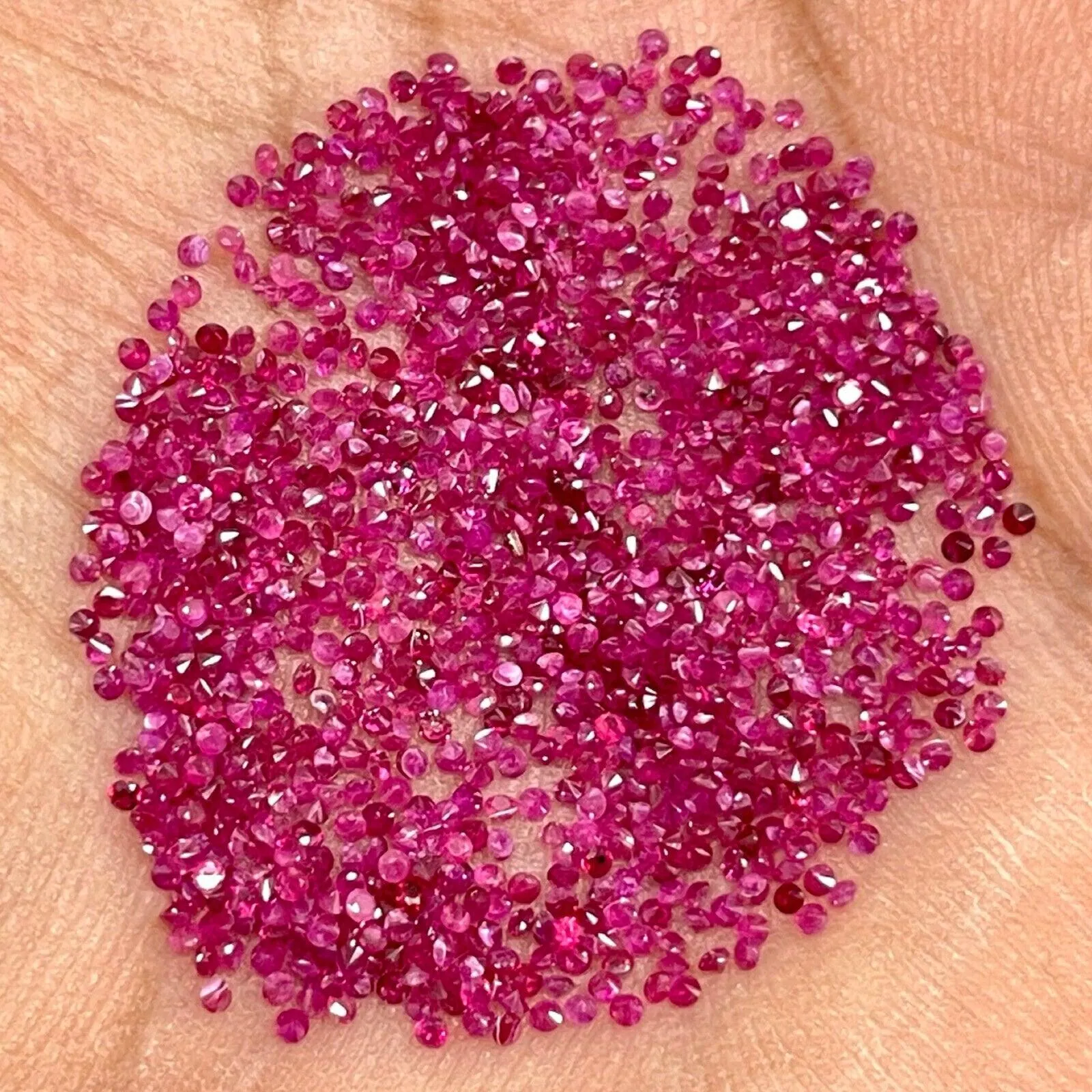 100 Pcs Natural Ruby 1mm Round Diamond Cut Loose Gemstones Wholesale Lot