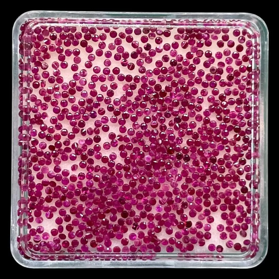 100 Pcs Natural Ruby 1mm Round Diamond Cut Loose Gemstones Wholesale Lot