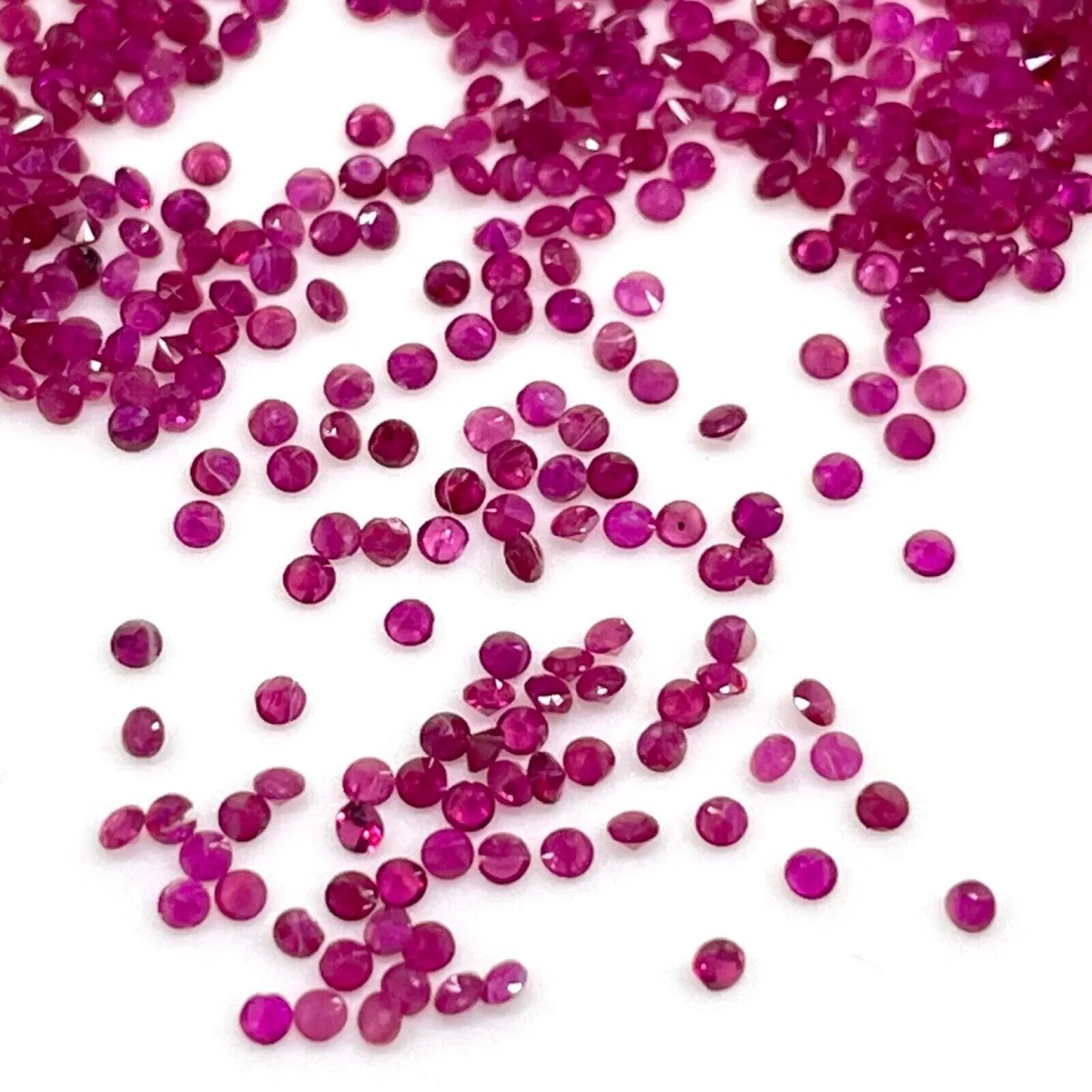 100 Pcs Natural Ruby 1mm Round Diamond Cut Loose Gemstones Wholesale Lot
