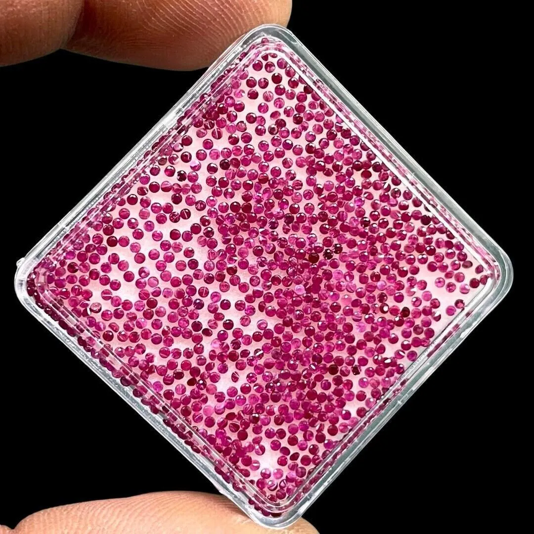 100 Pcs Natural Ruby 1mm Round Diamond Cut Loose Gemstones Wholesale Lot
