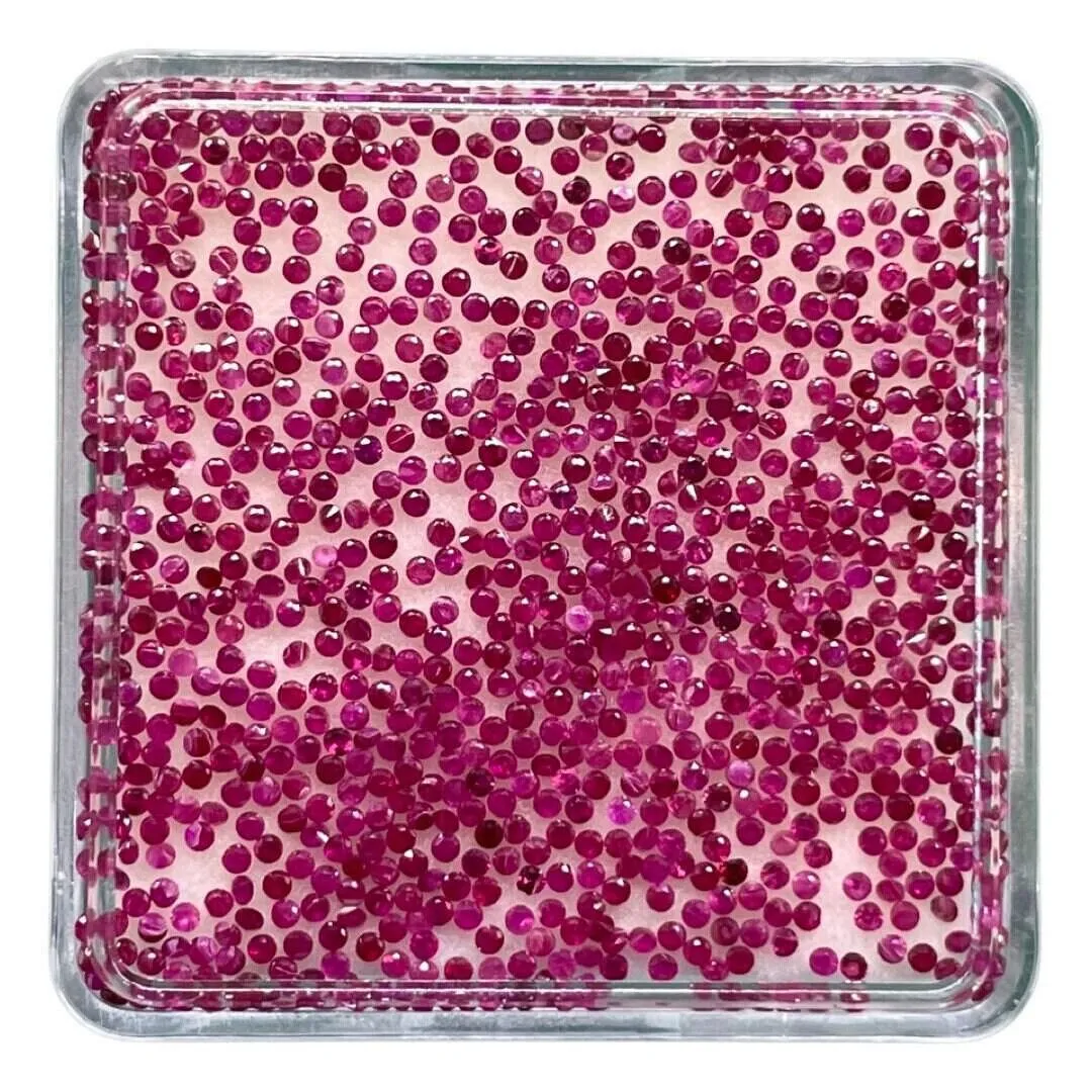 100 Pcs Natural Ruby 1mm Round Diamond Cut Loose Gemstones Wholesale Lot