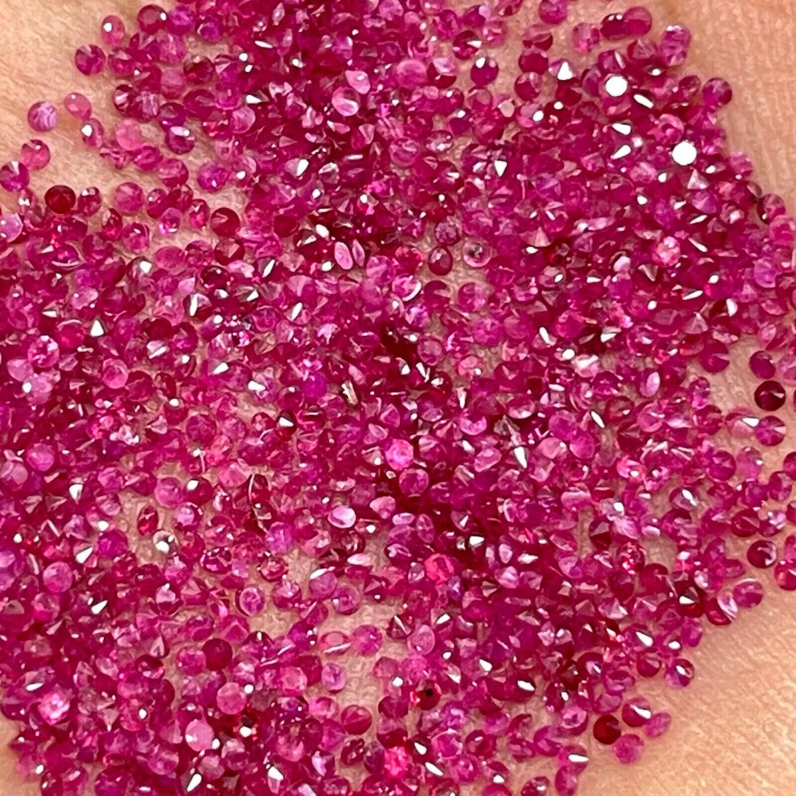 100 Pcs Natural Ruby 1mm Round Diamond Cut Loose Gemstones Wholesale Lot