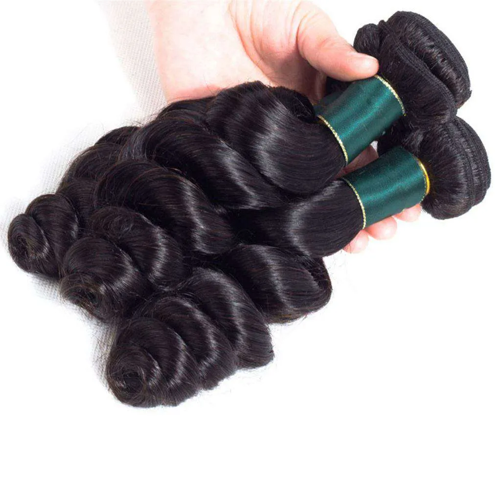 10A Loose Wave Virgin Hair 3 Bundles With Frontal Human Hair