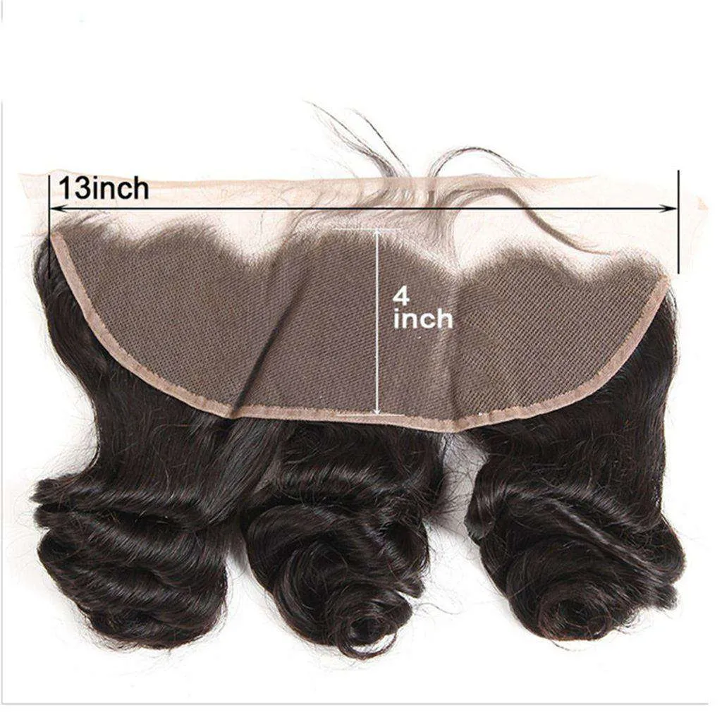 10A Loose Wave Virgin Hair 3 Bundles With Frontal Human Hair