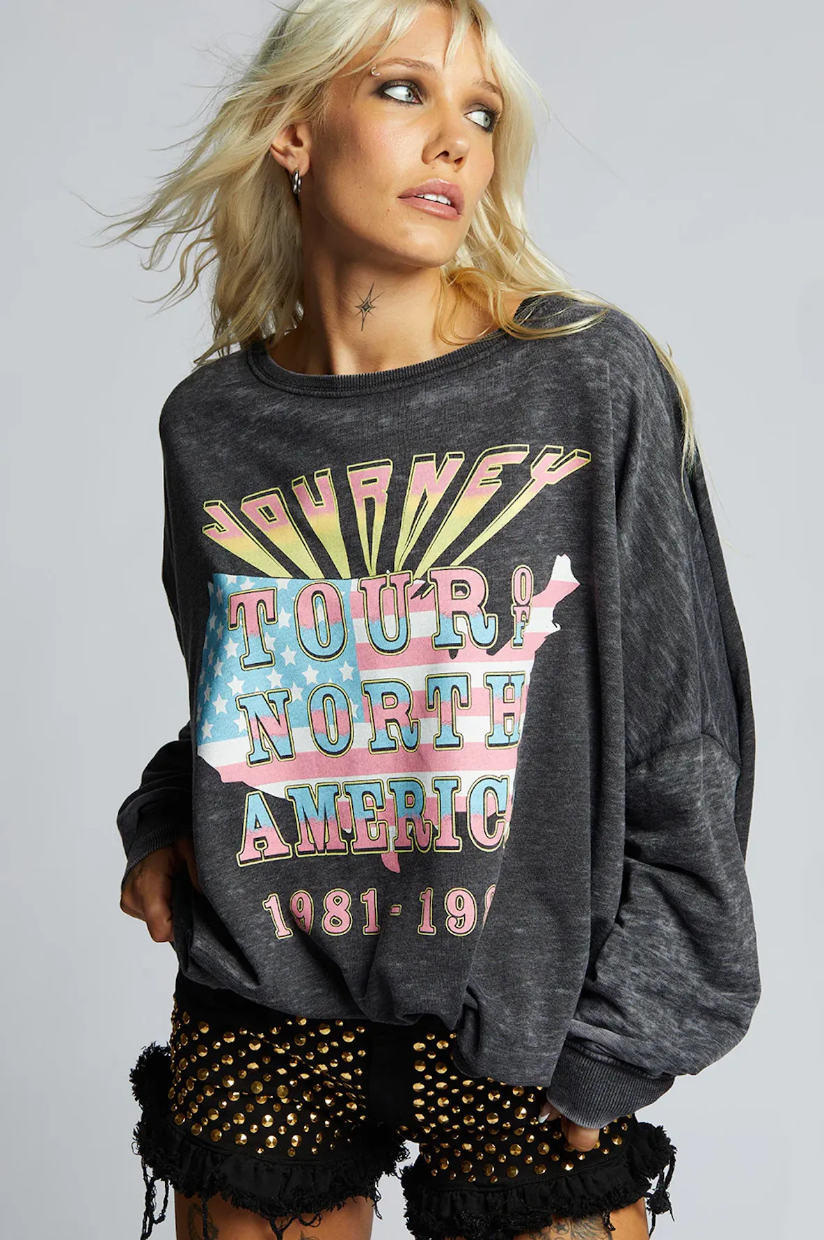 1130 Journey American One Size Burn Out LS Fleece