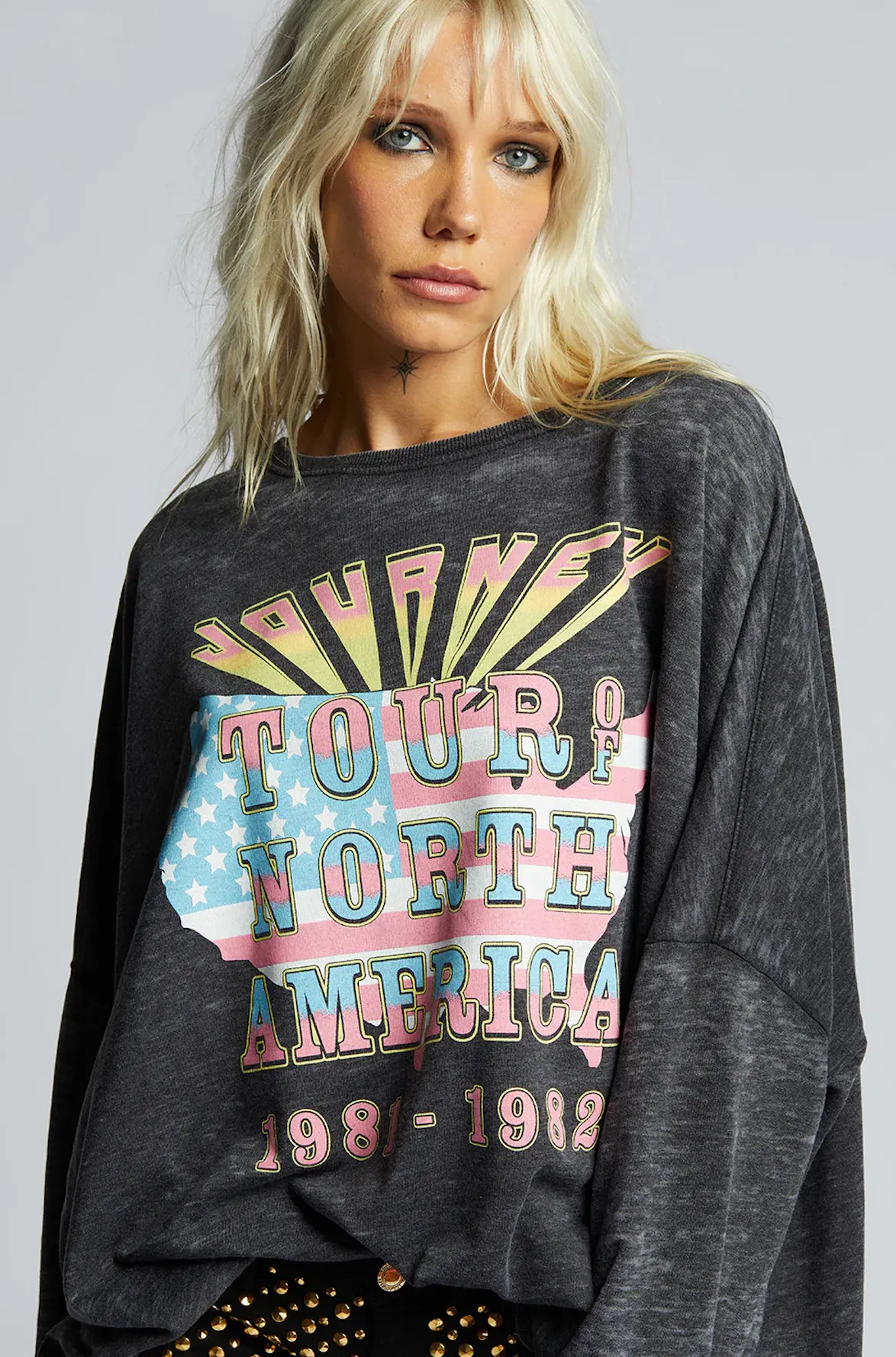 1130 Journey American One Size Burn Out LS Fleece