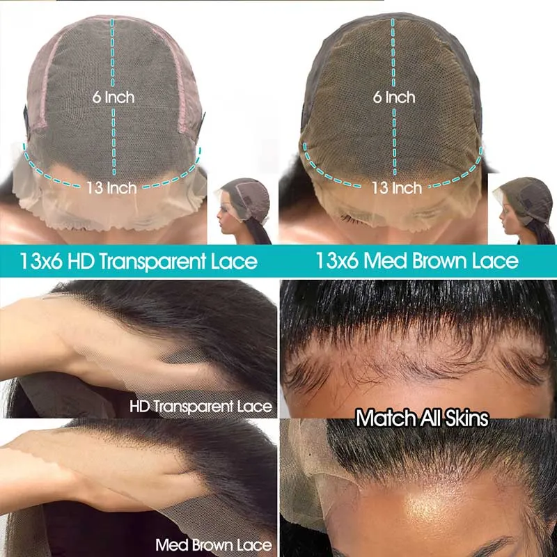 13x6 Clear HD Transparent Lace Front Human Hair Body Wave Wig