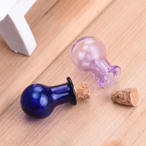 14 * 23mm Purple wishing bottle,Bulb shaped Tiny corked vial empty small glass bottle,glass jar,tiny corked bottle,empty glass bottles,10pcs/lots