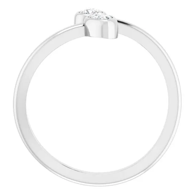 1/4 CTW Diamond Bezel-Set Bypass Ring