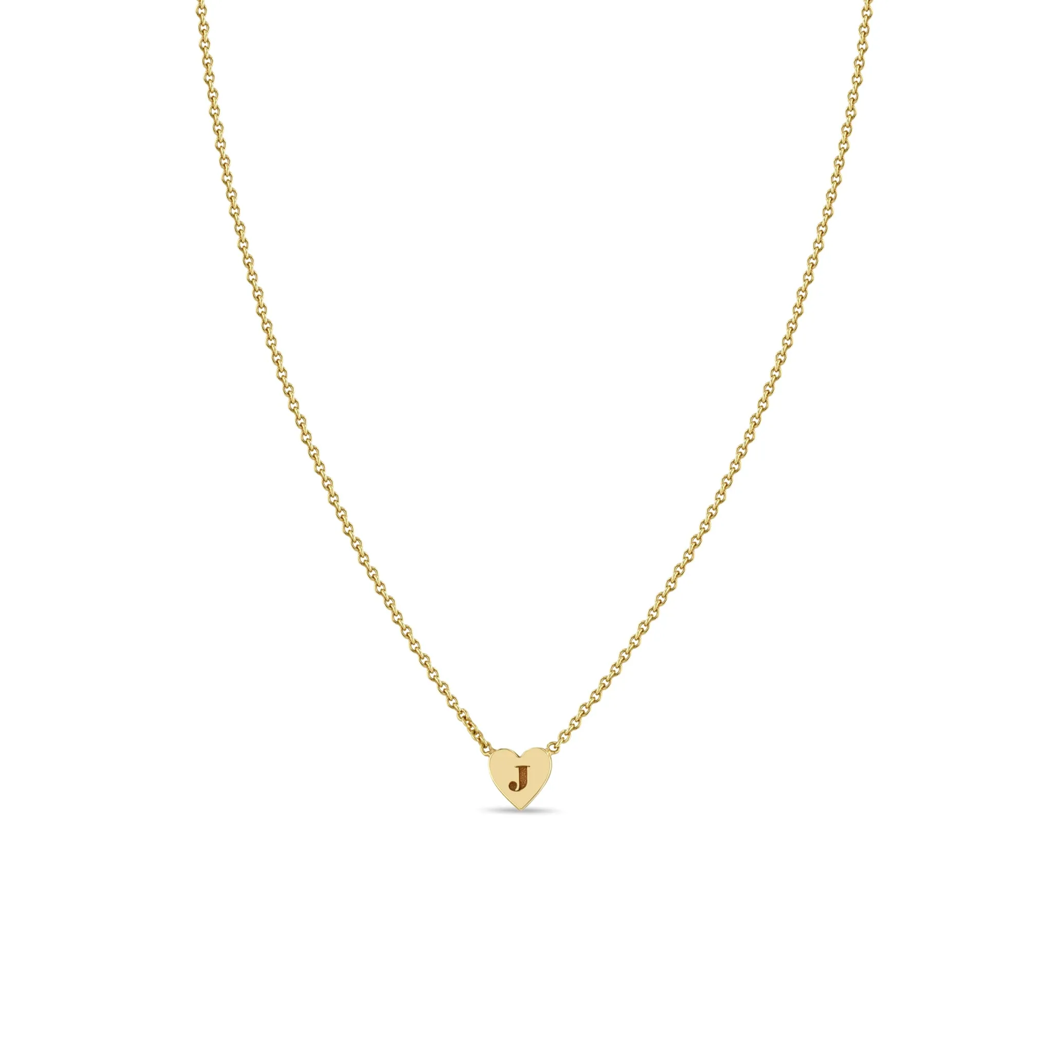 14k Engraved Initial Heart Necklace