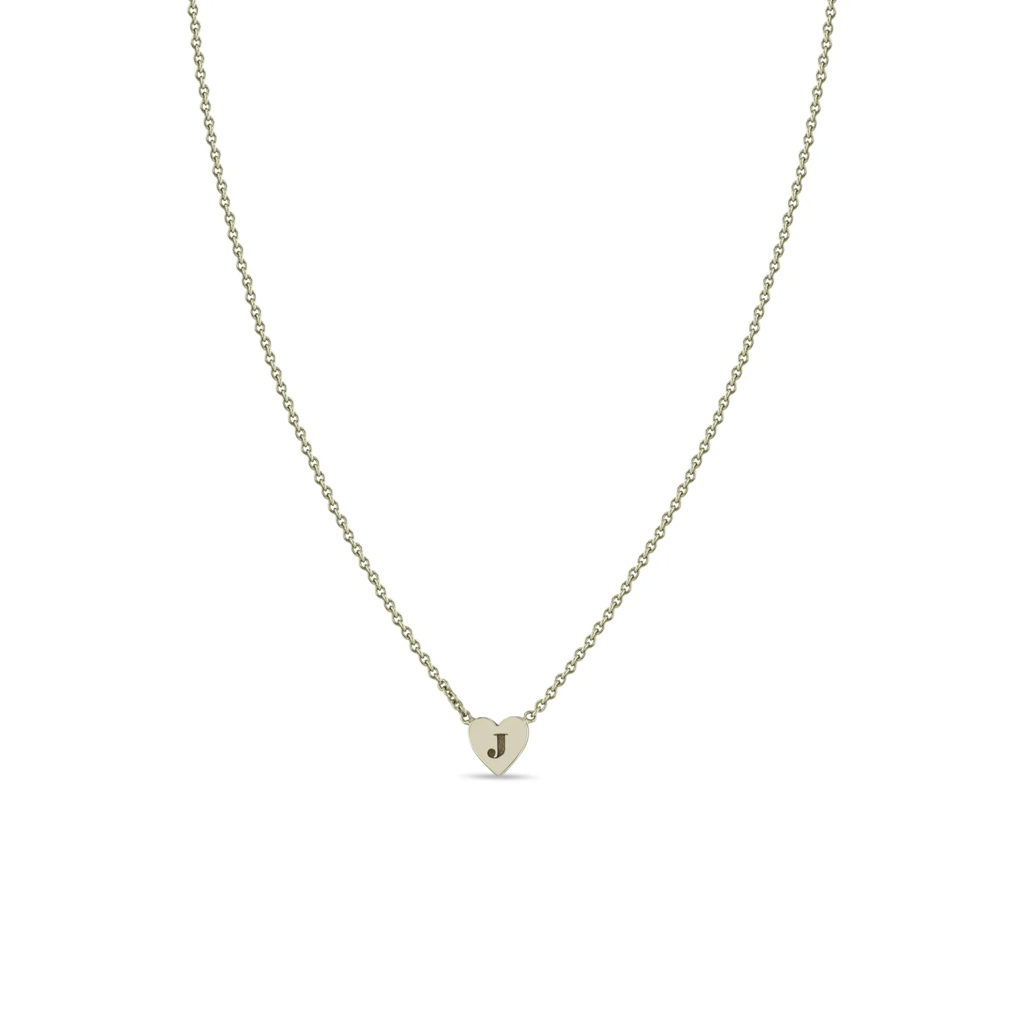 14k Engraved Initial Heart Necklace