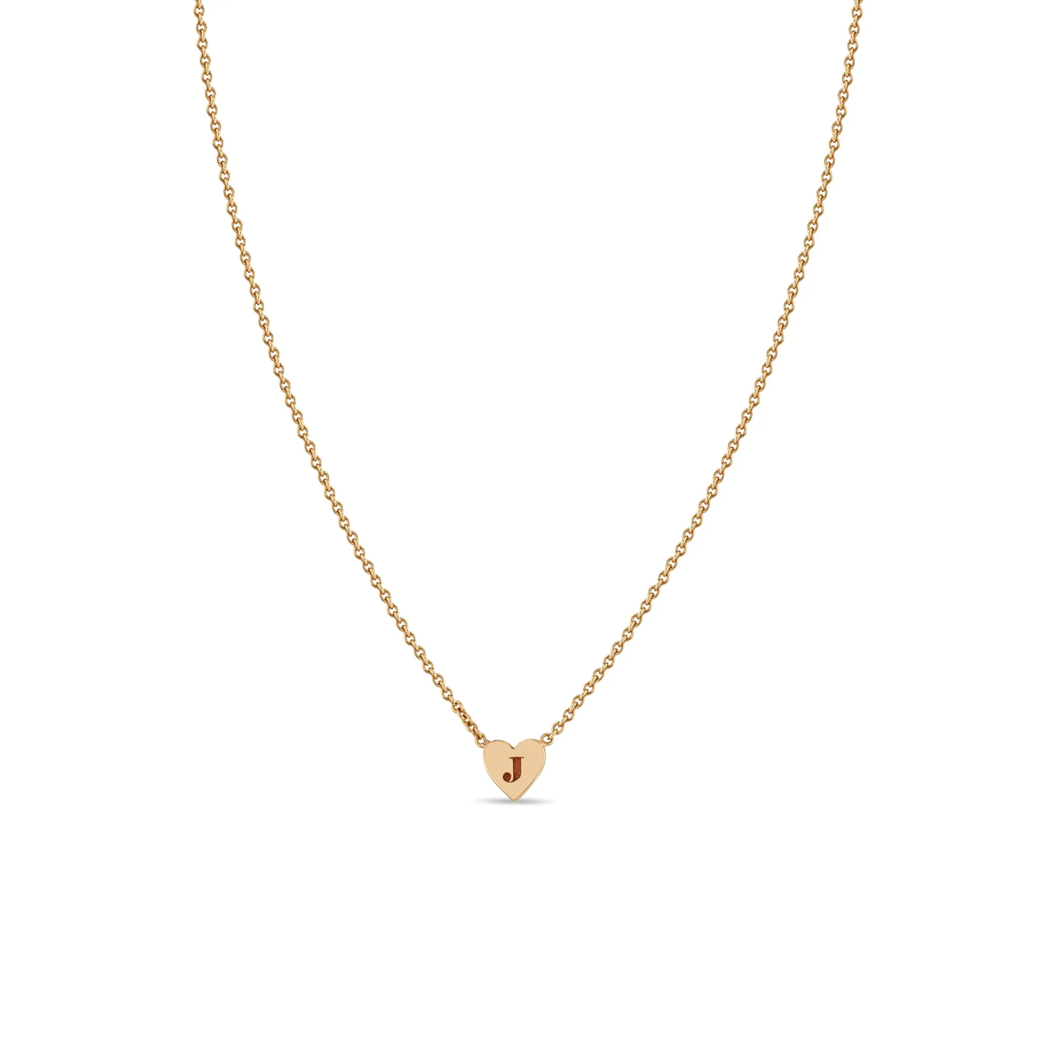 14k Engraved Initial Heart Necklace