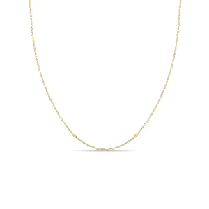 14k Tiny Bar and Cable Chain Necklace