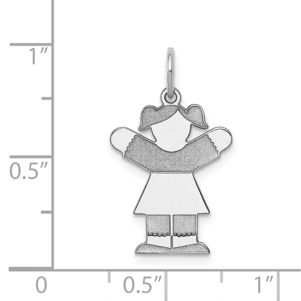 14k White Gold Kid Charm
