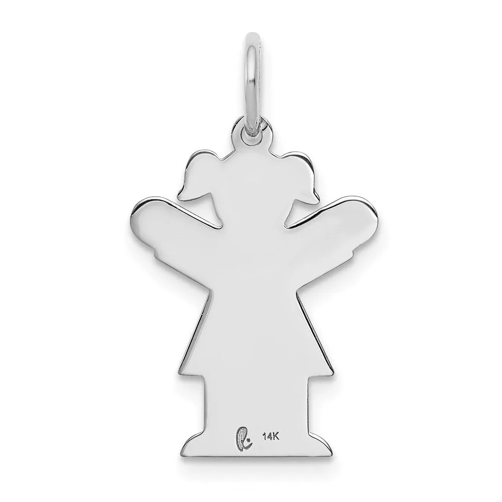 14k White Gold Kid Charm