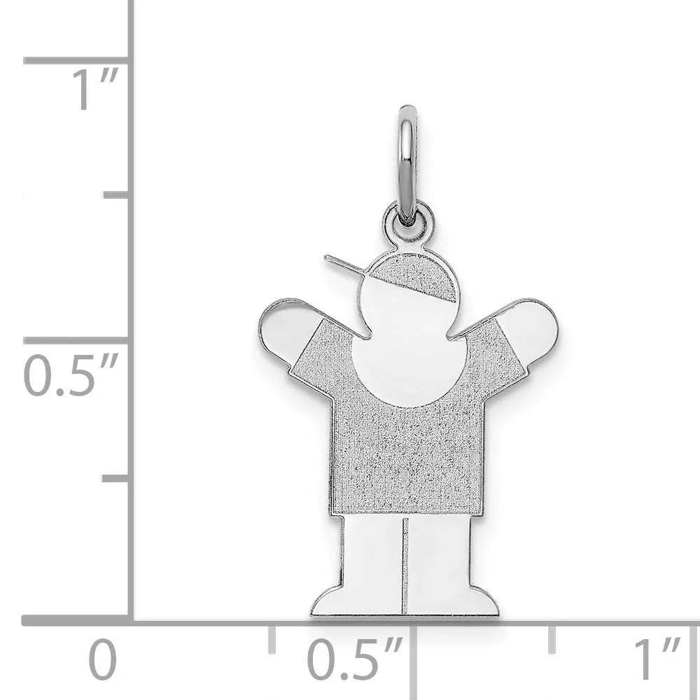 14k White Gold Kid Charm