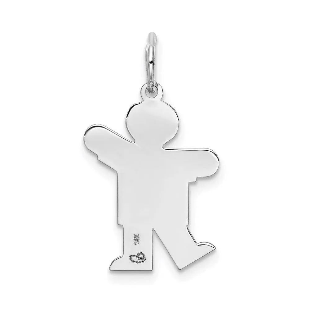 14k White Gold Kid Charm