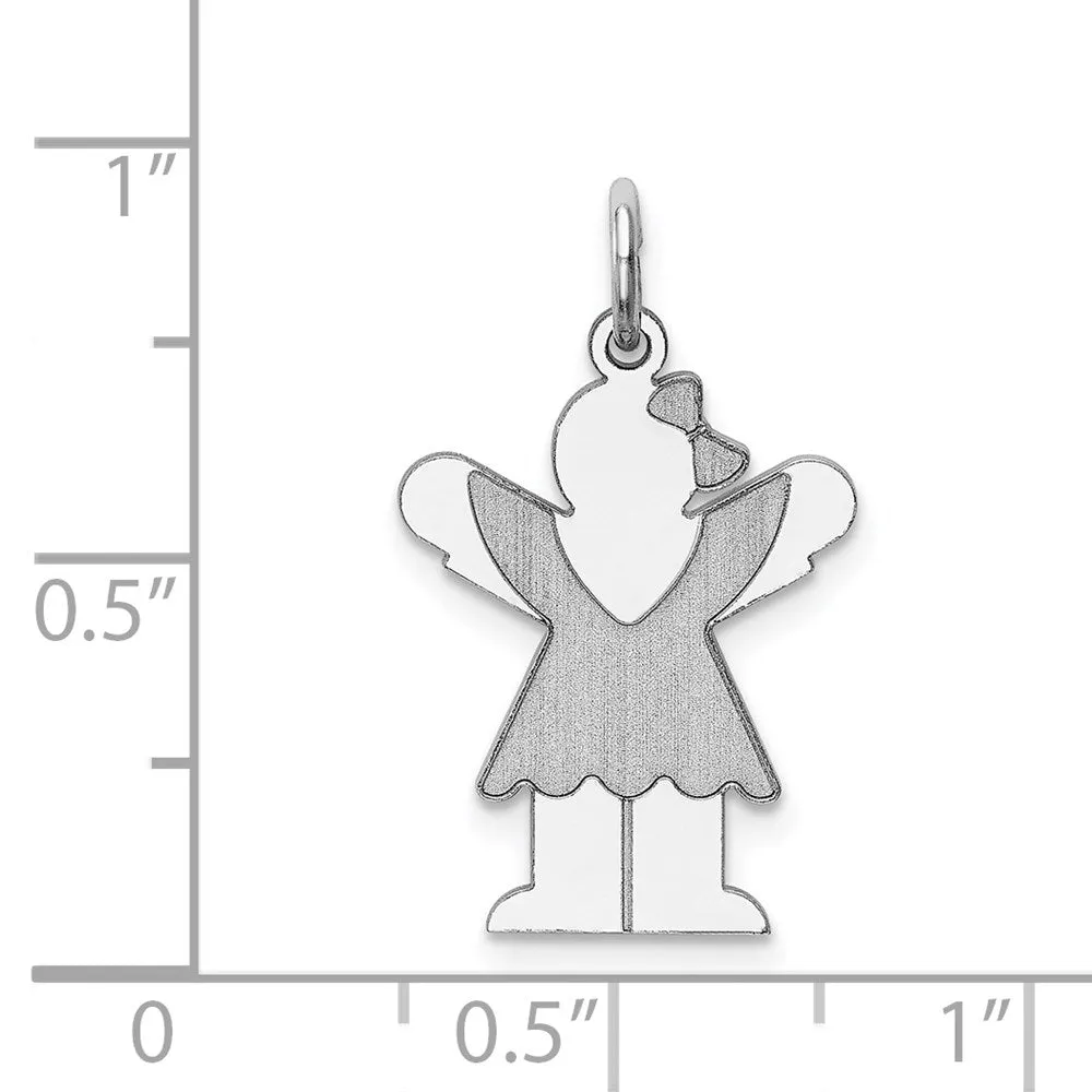 14k White Gold Kid Charm