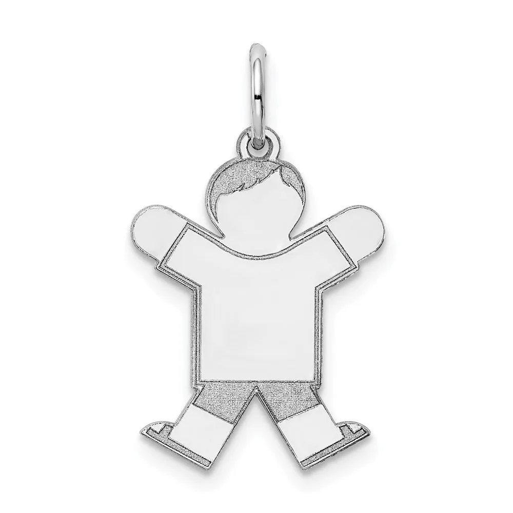 14k White Gold Kid Charm