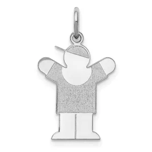 14k White Gold Kid Charm