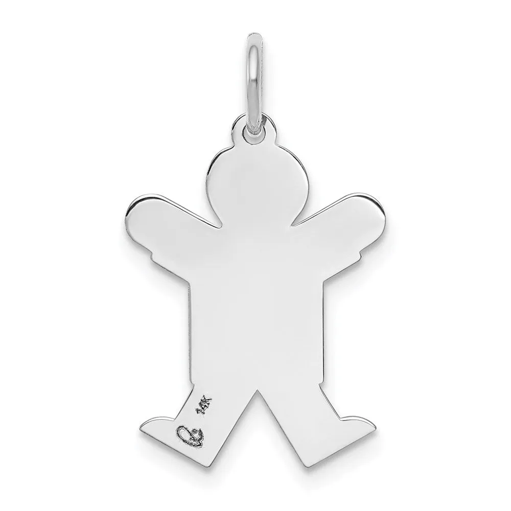 14k White Gold Kid Charm