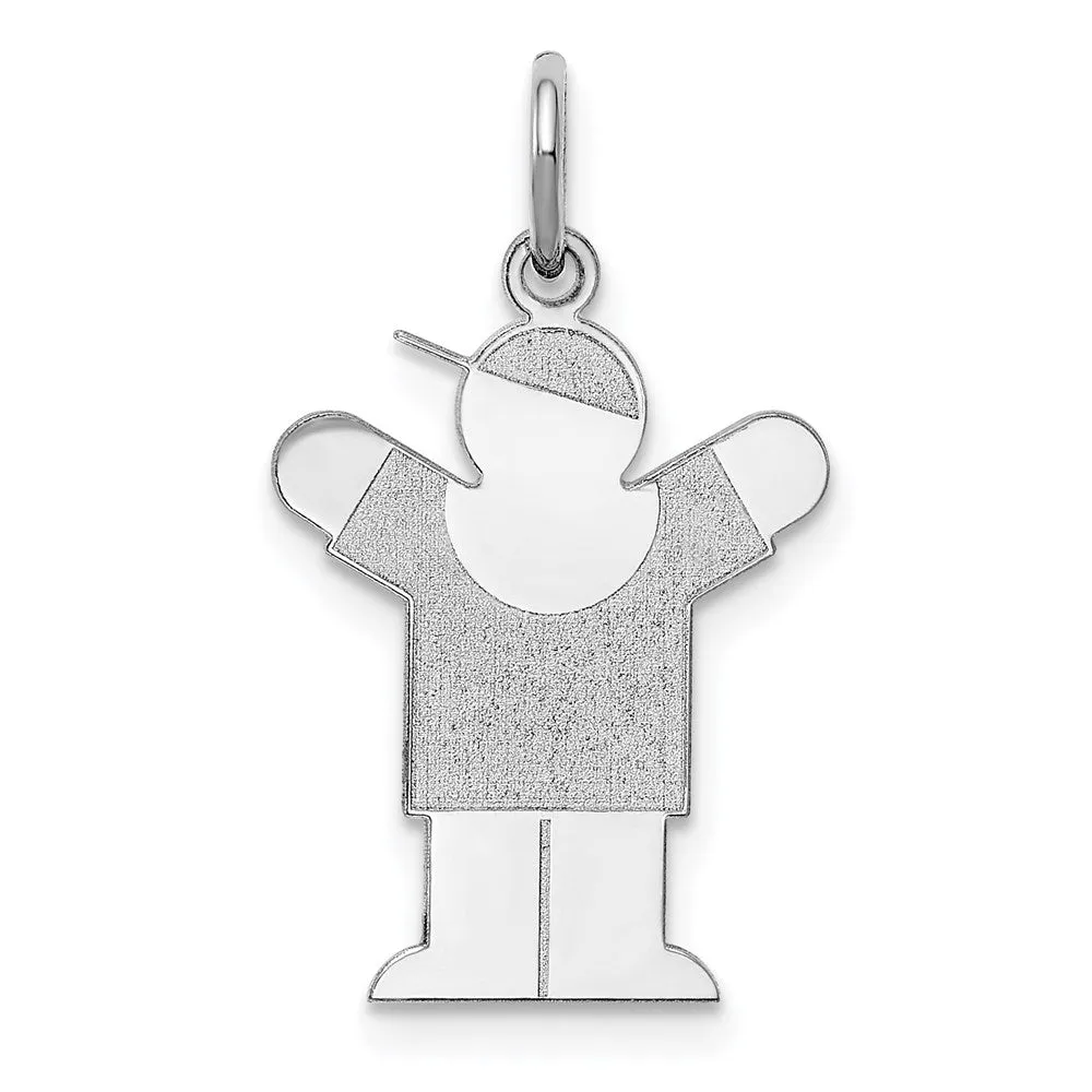 14k White Gold Kid Charm