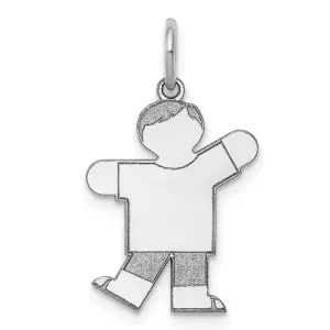14k White Gold Kid Charm