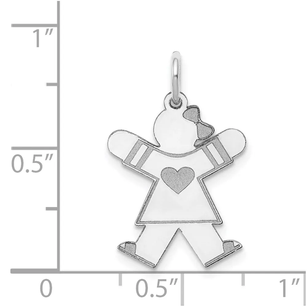 14k White Gold Kid Charm