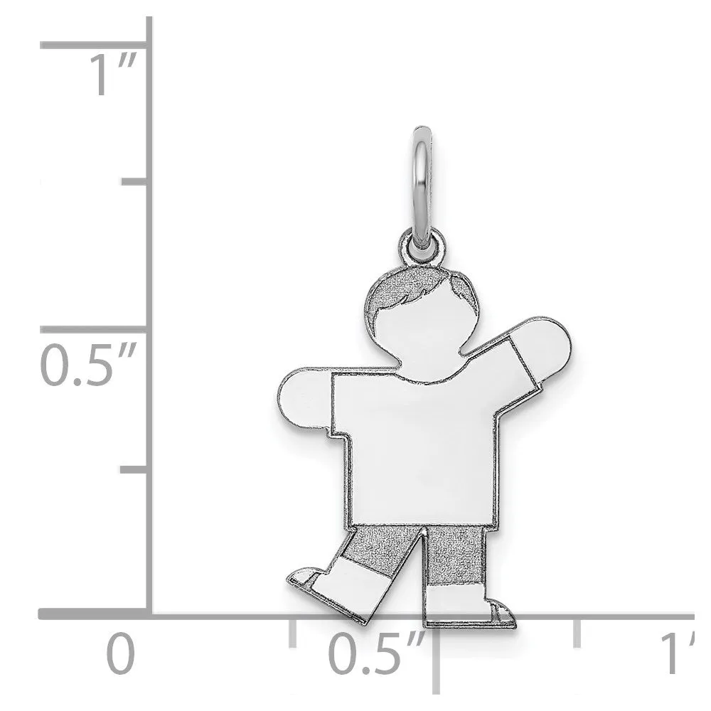 14k White Gold Kid Charm