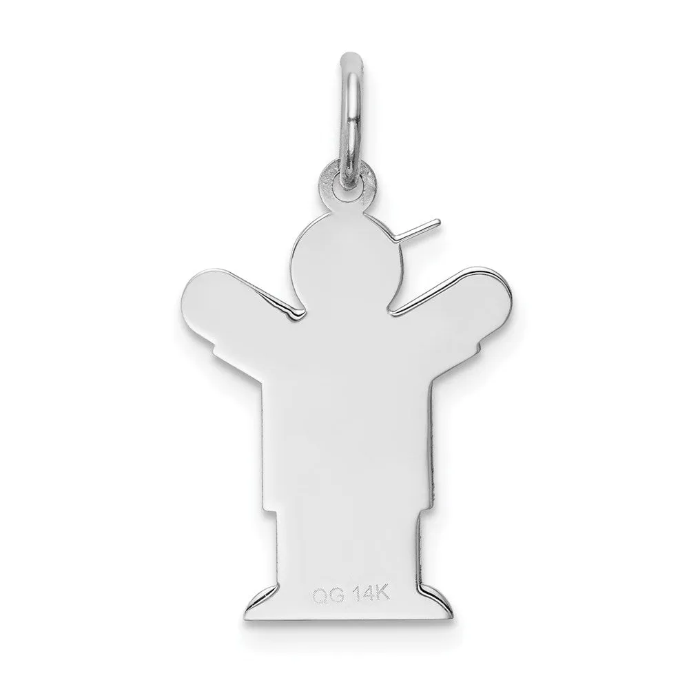 14k White Gold Kid Charm