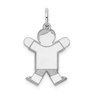 14k White Gold Kid Charm