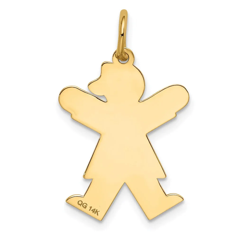 14k Yellow Gold Kid Charm