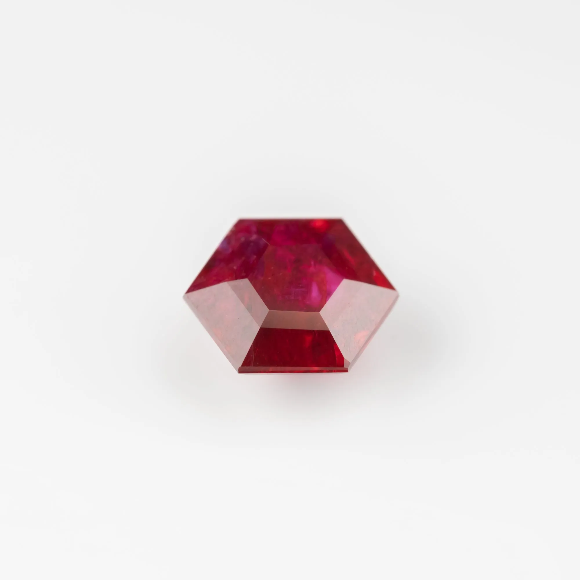 1.70 Carat Deep Red Double Cut Hexagon Ruby