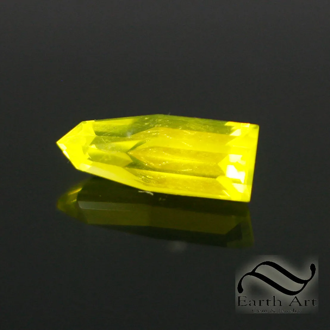 1.86 ct Ce YAG Lumogarnet custom faceted gemstone