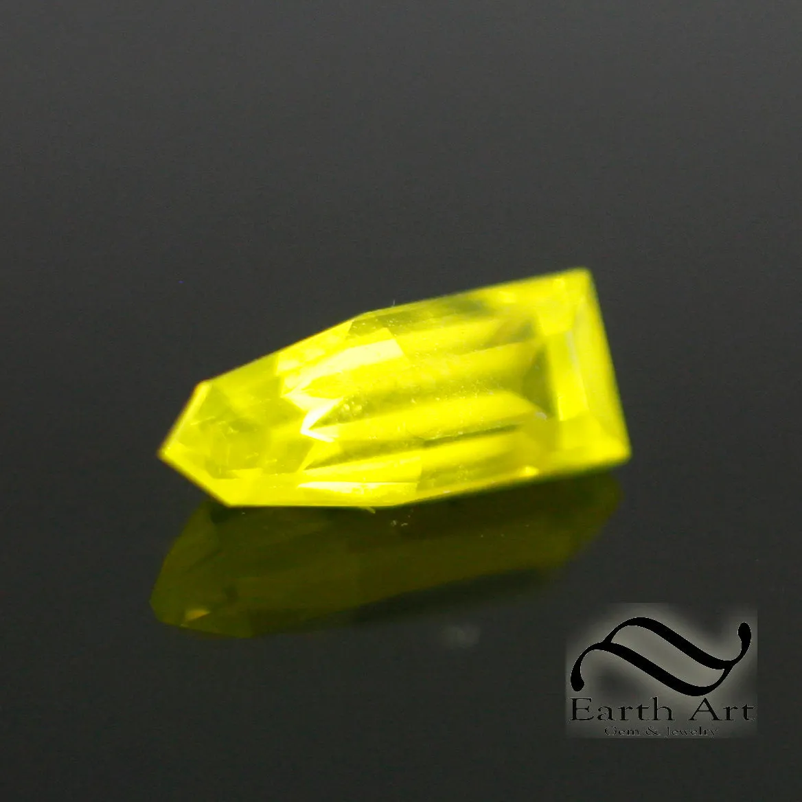 1.86 ct Ce YAG Lumogarnet custom faceted gemstone