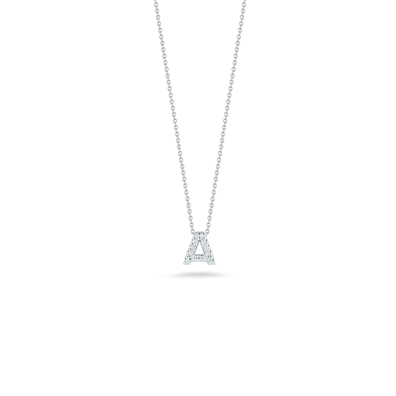 18K WG DIAMOND LOVE LETTER A NECKLACE