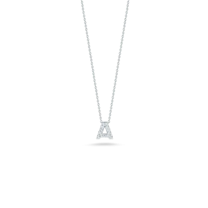 18K WG DIAMOND LOVE LETTER A NECKLACE