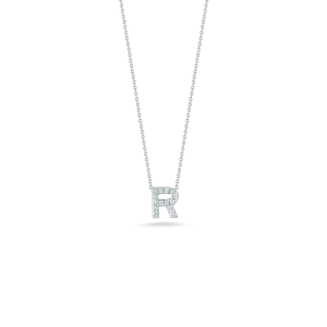 18K WG DIAMOND LOVE LETTER R NECKLACE