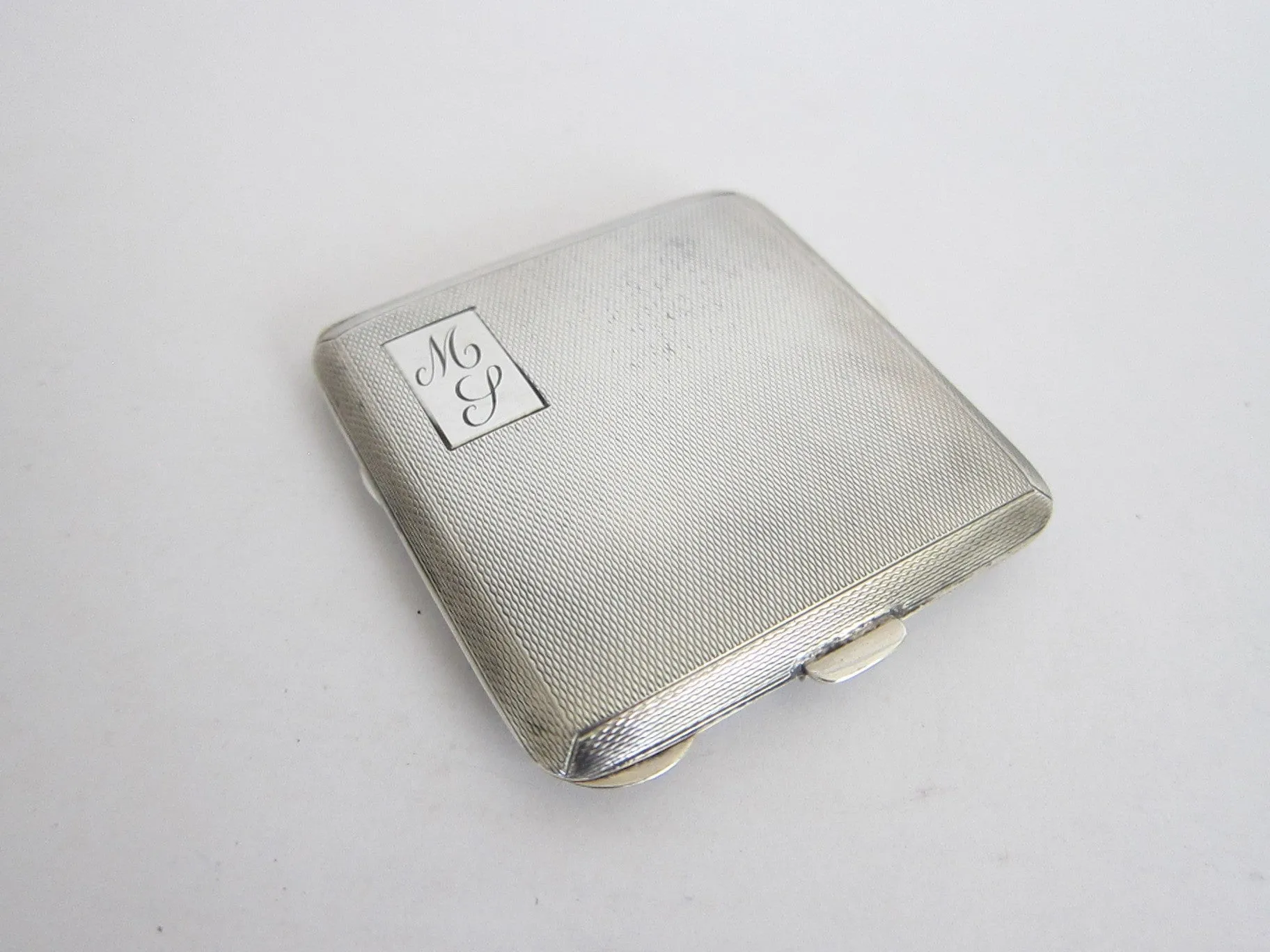 1940s Sterling Silver British Compact Mirror